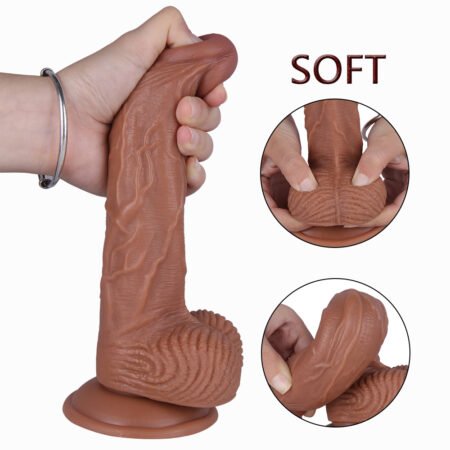 (Only Today 50% off) Large ultra-realistic liquid silicone suction cup dildo with bulging veins 8.6 inches (3 days delivery)