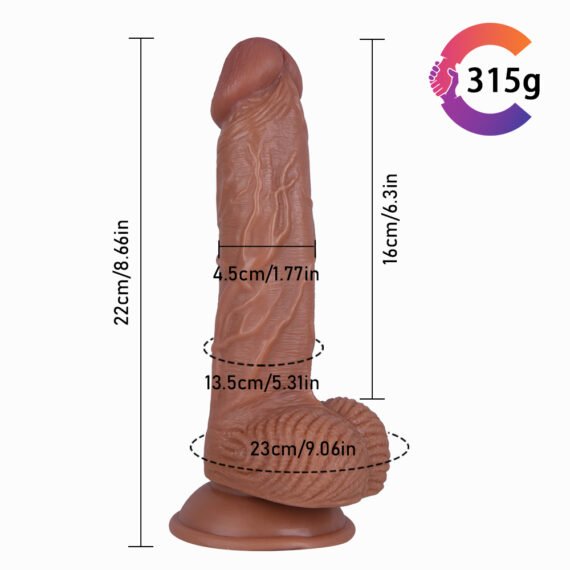 (Only Today 50% off) Large ultra-realistic liquid silicone suction cup dildo with bulging veins 8.6 inches (3 days delivery)