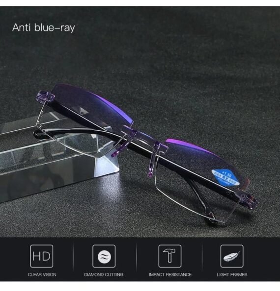 ⚡LAST DAY RM 19.9🔥2024 New Sapphire high hardness anti-blue progressive Far And Near Dual-Use Reading Glasses✨