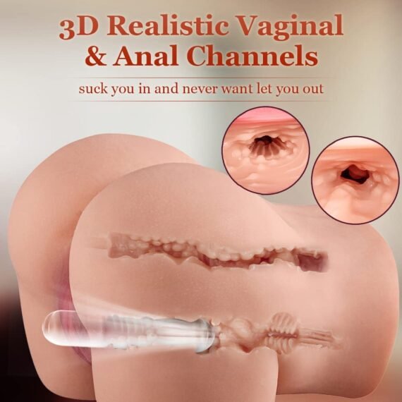 (Only Today 50% off)  Male Masturbator Pussy Ass with Tight Anal and Vagina Stroker,Realistic Pocket Pussy with Skin Textures for Men Masturbation,Portable Butt Male Sex Toy for Doggy Style and Riding Position 5.7LB (3 days delivery)