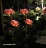 LAST DAY 50% OFF - SPRING ARTIFICIAL ROSE SOLAR GARDEN STAKE LIGHTS