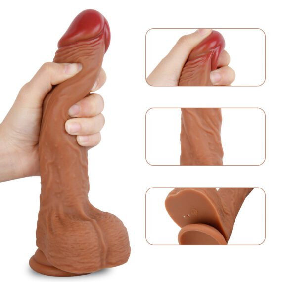 (Only Today 50% off)  D44 Realistic Swinging & Warming Silicone Thrusting Dildo with Remote Control 8.5 Inch (3 days delivery)