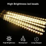 576 LED Meteor Shower Lights LED Falling Rain Lights 12 Tubes Outdoor Christmas