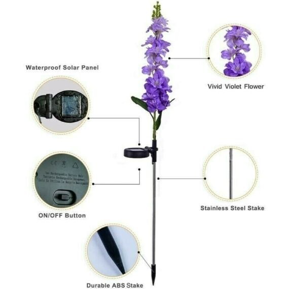 Violet Flower Solar Garden Light(SET OF TWO)