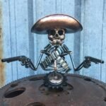 🔥HOT SALE NOW 79% OFF - Handmade Cast Cowboy Skull Gunslinger Hood Ornament Sculpture
