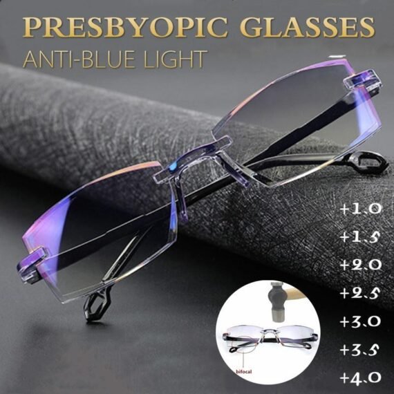⚡LAST DAY RM 19.9🔥2024 New Sapphire high hardness anti-blue progressive Far And Near Dual-Use Reading Glasses✨