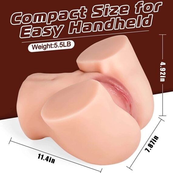 (Only Today 50% off) 2.5kg 3D Lifelike Soft Butt with Vagina and Anal Sex Toys (Double Hole) (3 days delivery)