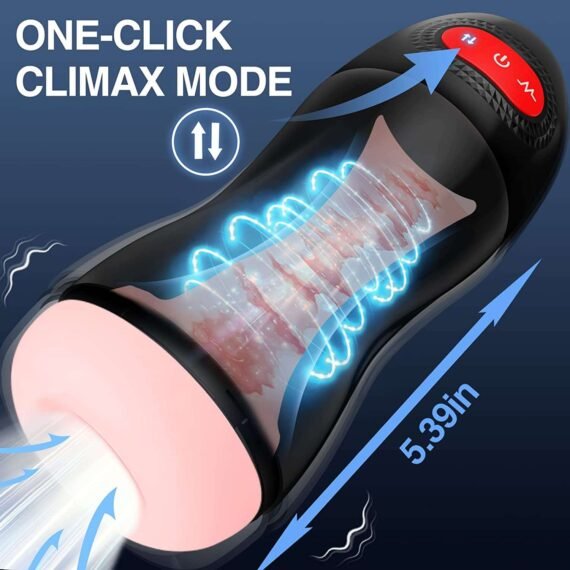 (Only Today 50% off) Automatic Sucking Male Masturbators Cup with 9 Suction & 10 Vibrating & Heating Sex Toys (Hands Free Pocket Pussy) (3 days delivery)