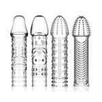 (Only Today 50% off)  4 Pcs Silicone Penis Sleeves Set Reusable and Delay Sex Time Penis Extender for Couple Condoms (3 days delivery)