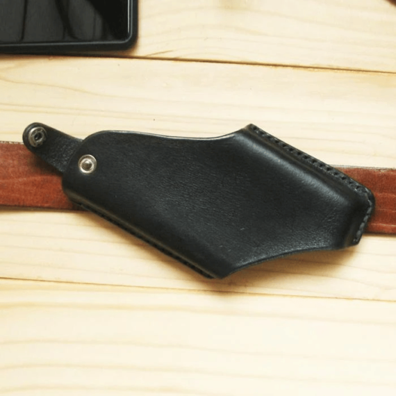 Men 6.5 Inch Leather Waist Belt Bag