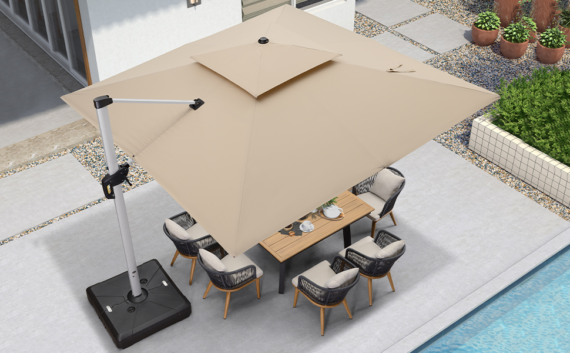 🌞Solar Powered LED🌞Cantilever Patio Umbrella💥buy 2 free shipping💥