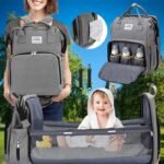 🔥Clearance Price SGD 26.9🔥 Diaper Bag Backpack with Changing Station😍