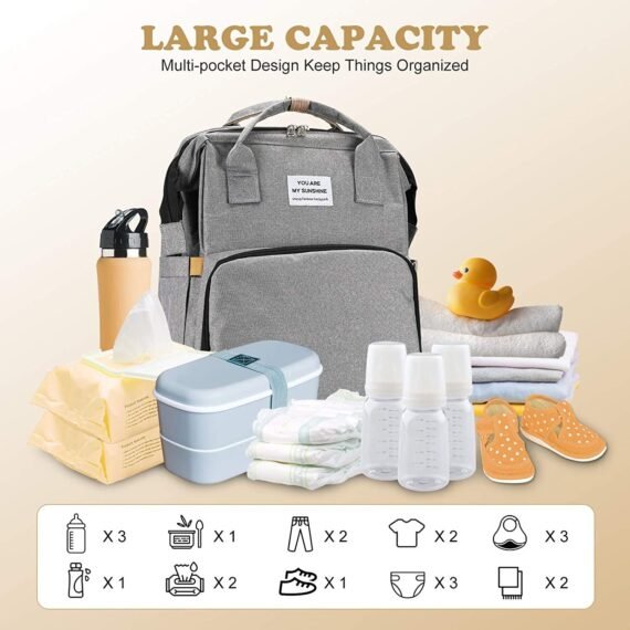 🔥Clearance Price SGD 26.9🔥 Diaper Bag Backpack with Changing Station😍