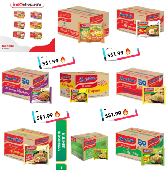 40 PACKS X 85G (PACKETS),🍜Indomie Instant Noodle 1 Carton 40 pcs | Mie Goreng | Ayam Bawang | Soto Mie | Kaldu Ayam | Kari Ayam,🛒Clearance Price $1.99👇