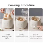 🔥Egg Boiler Household Small Hard Boiled Egg Maker Automatic Power off 7 Modes Breakfast Cooker 3 Pin Plug