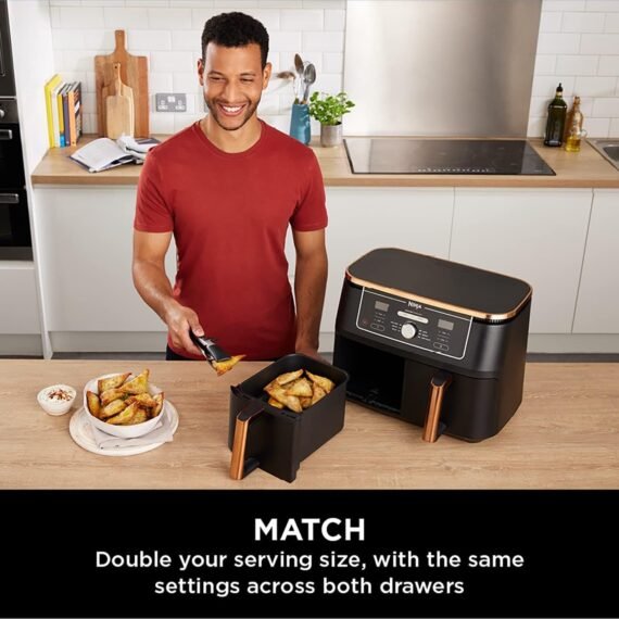 Big Sale-Foodi Dual Zone Digital Air Fryer. 2 Drawers. 7.6L. 4-in-1