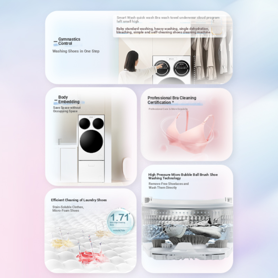 Haier Leader Three-Compartment Automatic Washing Machine and Shoe Washer Set, Three-Drum Household Front-Loading Washing Machine ProMax