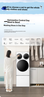 Haier Leader Three-Compartment Automatic Washing Machine and Shoe Washer Set, Three-Drum Household Front-Loading Washing Machine ProMax