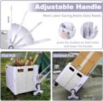 ⚡Clearance Price S$4.99🎁FELICON Folding Climber Utility Cart Rolling Crate Tote on Rotate Wheels with Adjustable Handle Hidden Lid Cup Holder Storage Toolbox for Teacher Office File Move Shop Travel Laundry Grocery